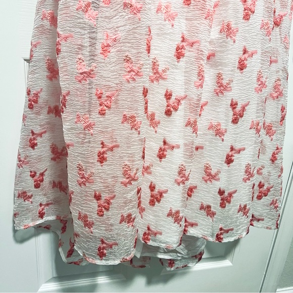 SISTER JANE Rare Midi Puff Smock Dress in Pink Floral Jacquard Size Medium NEW! - Picture 10 of 16